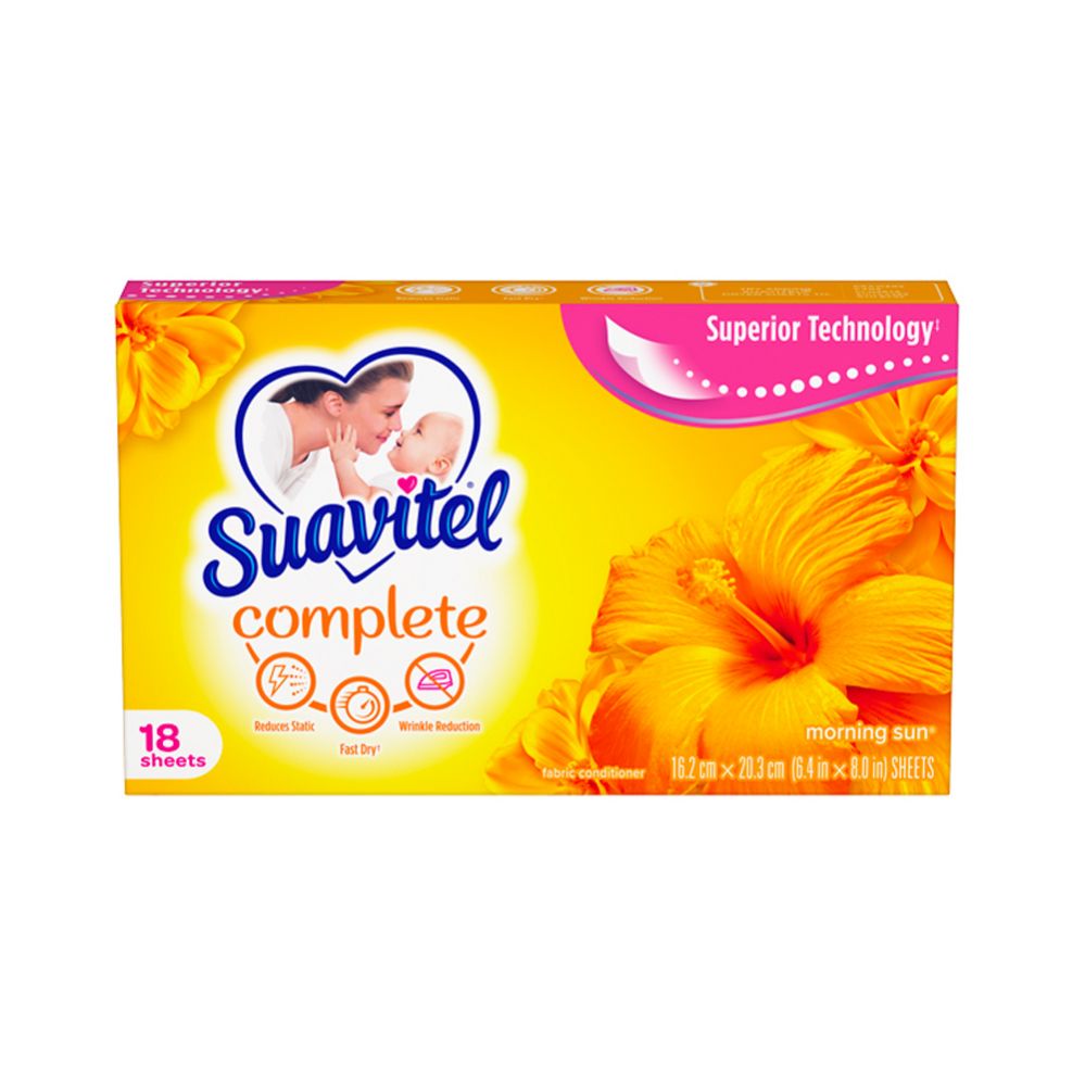 15 Pieces of Suavitel Dryer Sheets 18 Count Morning Sun
