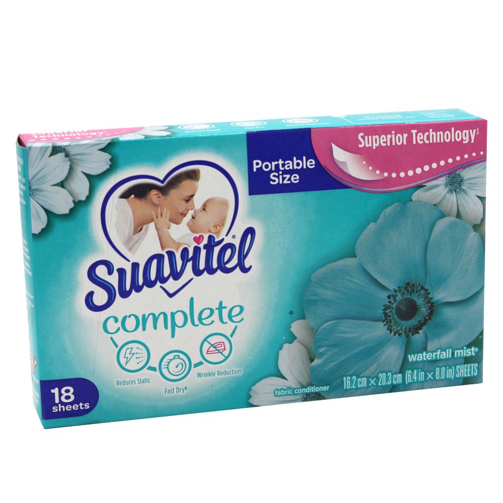 15 Pieces of Suavitel Dryer Sheets 18 Count Waterfall Mist