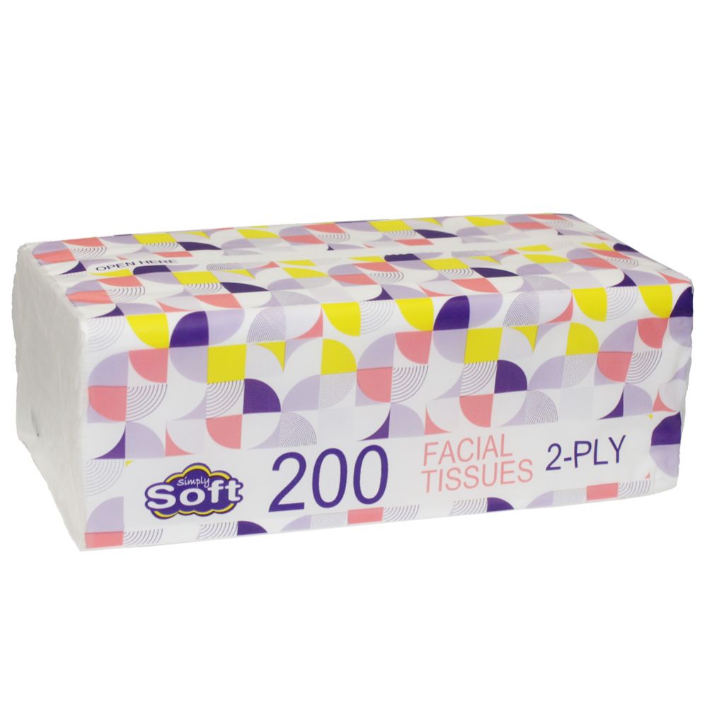 50 Pieces of Facial Tissue 1 Pk 2 Ply 200 Sheet 7.5 In X 7.5 In Soft Pack