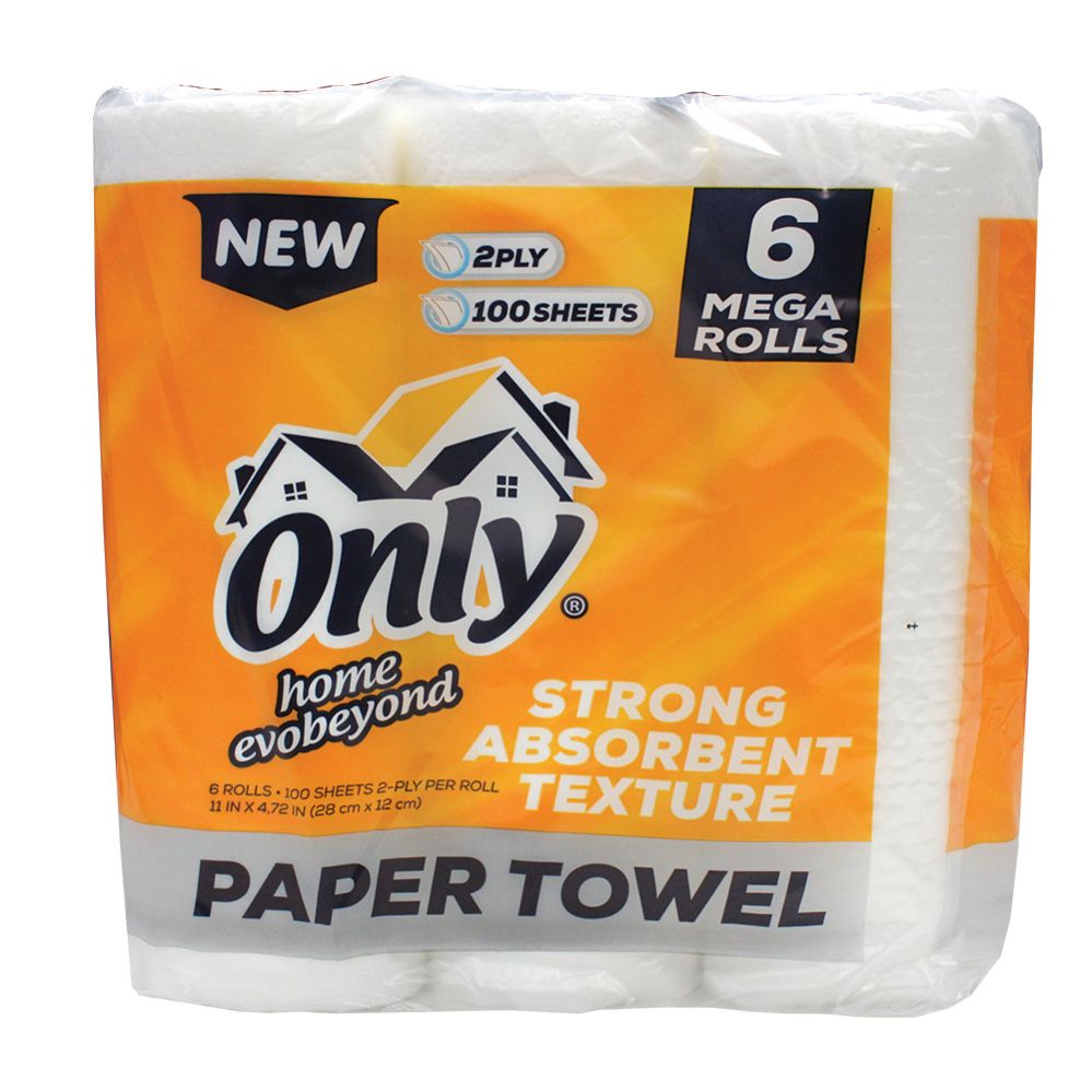 4 Pieces of Only Home Paper Towels 6 Roll 100 Sheet