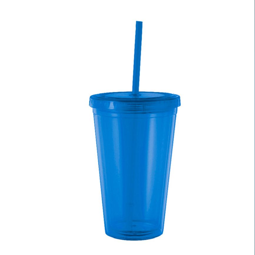 24 Pieces of Plastic Cup 1ct Blue With Lid