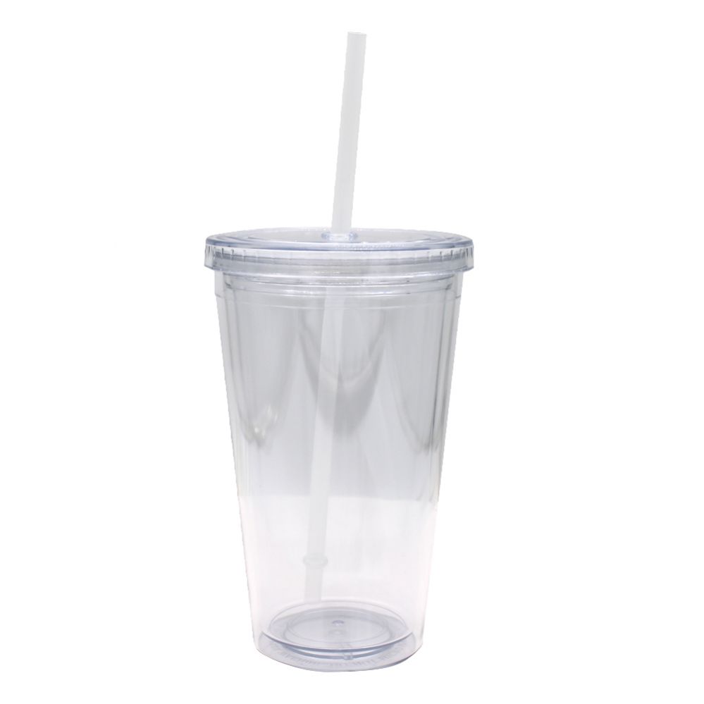 24 Pieces of Plastic Cup 1ct Clear With Lid