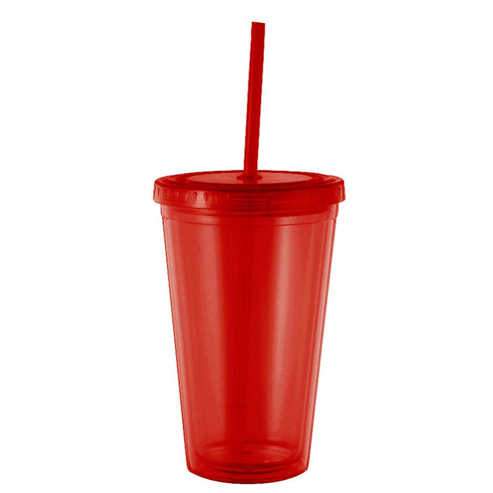 24 Pieces of Plastic Cup 1 Count Red With Lid
