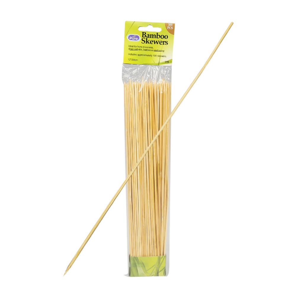 48 Pieces of Skewers 3.0x300mm 100 Count Bamboo