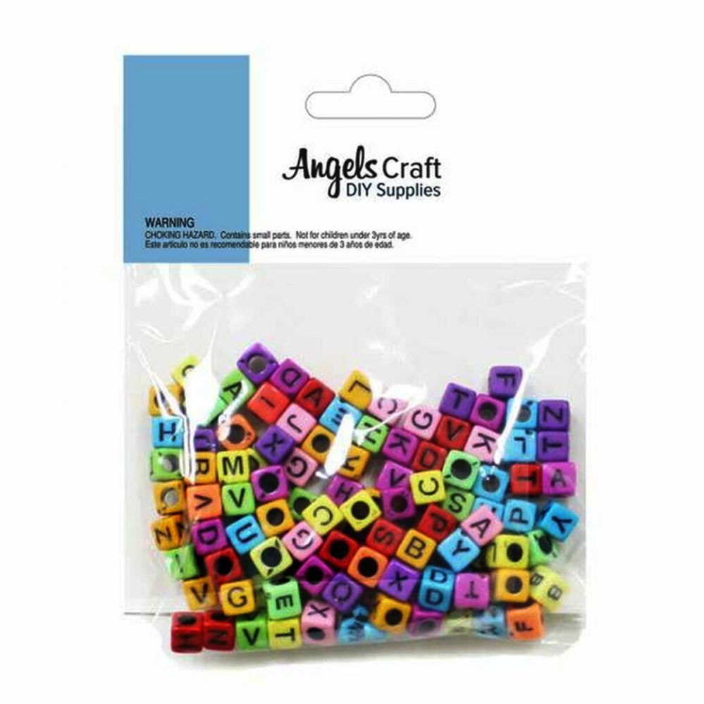 24 Pieces of Alphabet Beads 120 Count Assorted Square