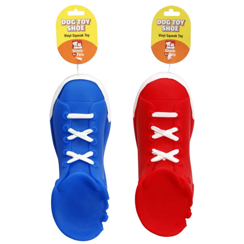 48 Wholesale Simply For Pets Pet Toy Shoe 7.28x3.15x3.9in Squeaky Assorted Colors
