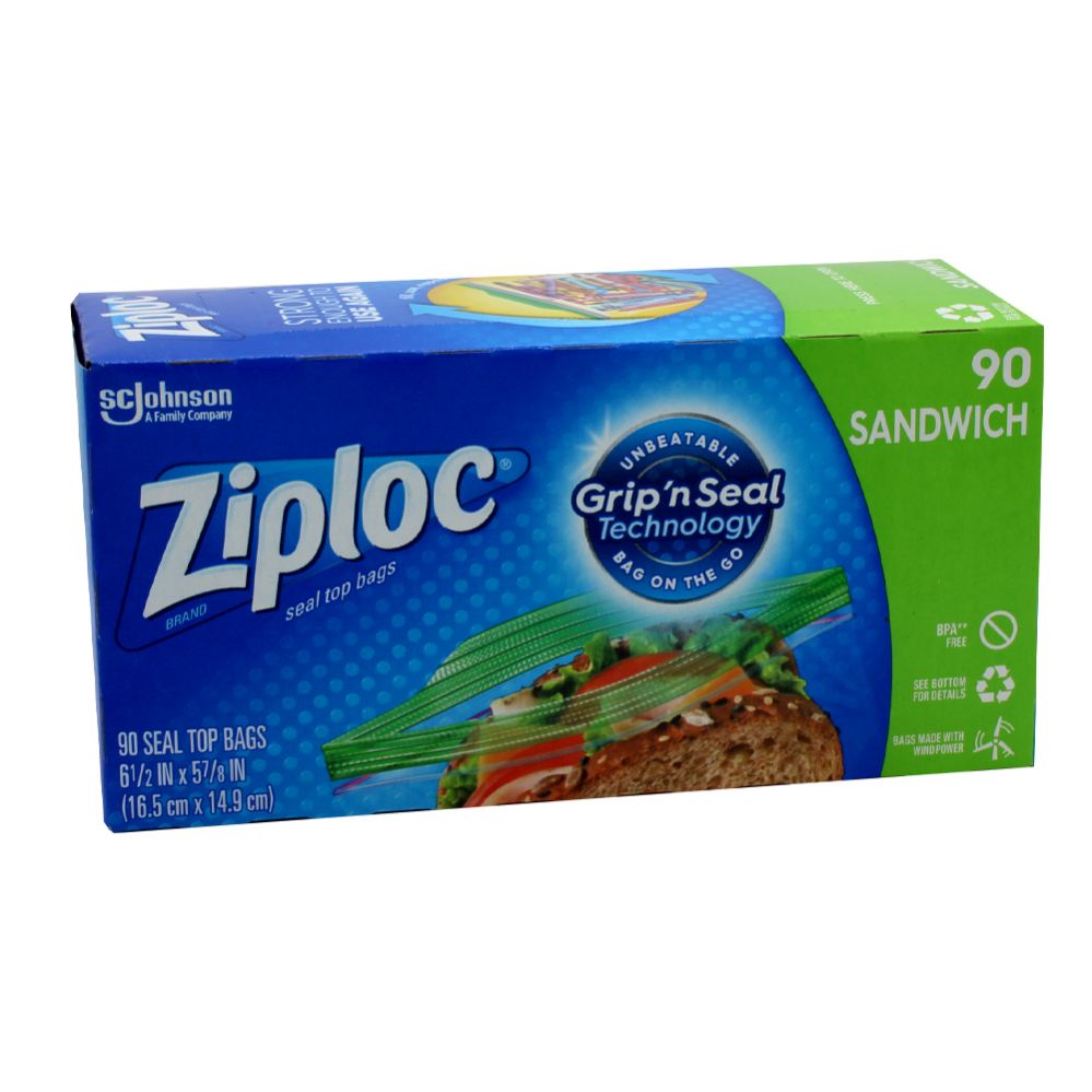 12 Wholesale Ziploc Sandwich Bag 90 Count