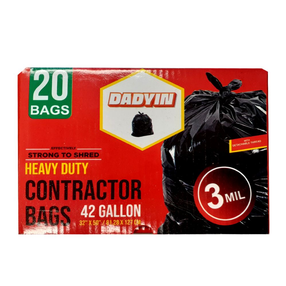 6 Pieces of Dadyin Contractor Bags 42 Gallon 20 Count 32x50 Heavy Duty