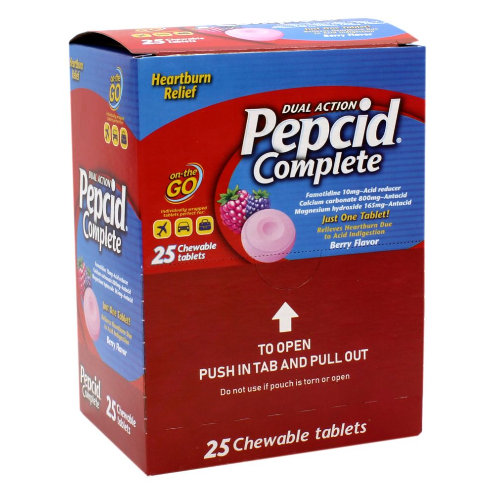 25 Pieces of Pepcid Antacid 1 Count Tabs Complete