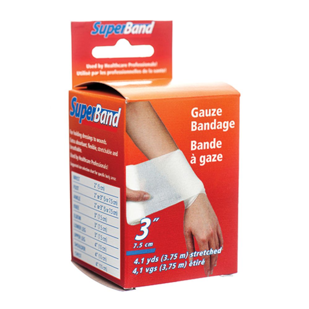 36 Pieces of Superband Bandage 3 Inch Gauze Boxed