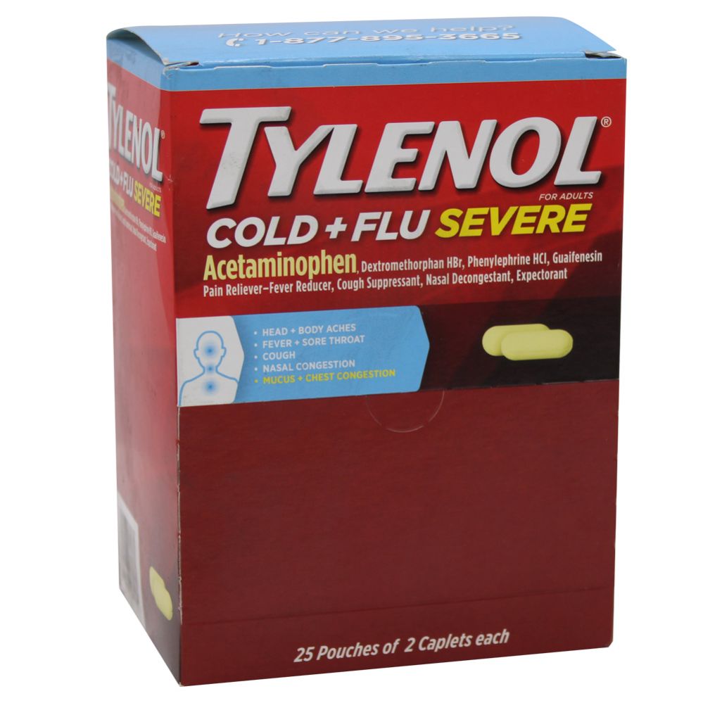 50 Pieces of Tylenol Cold And Flu 2 Count Box