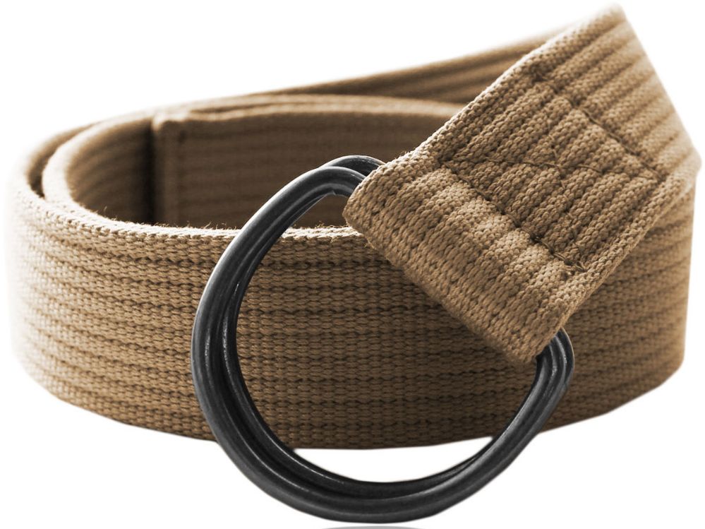 BLACK LEATHER AND BEIGE CANVAS BELT