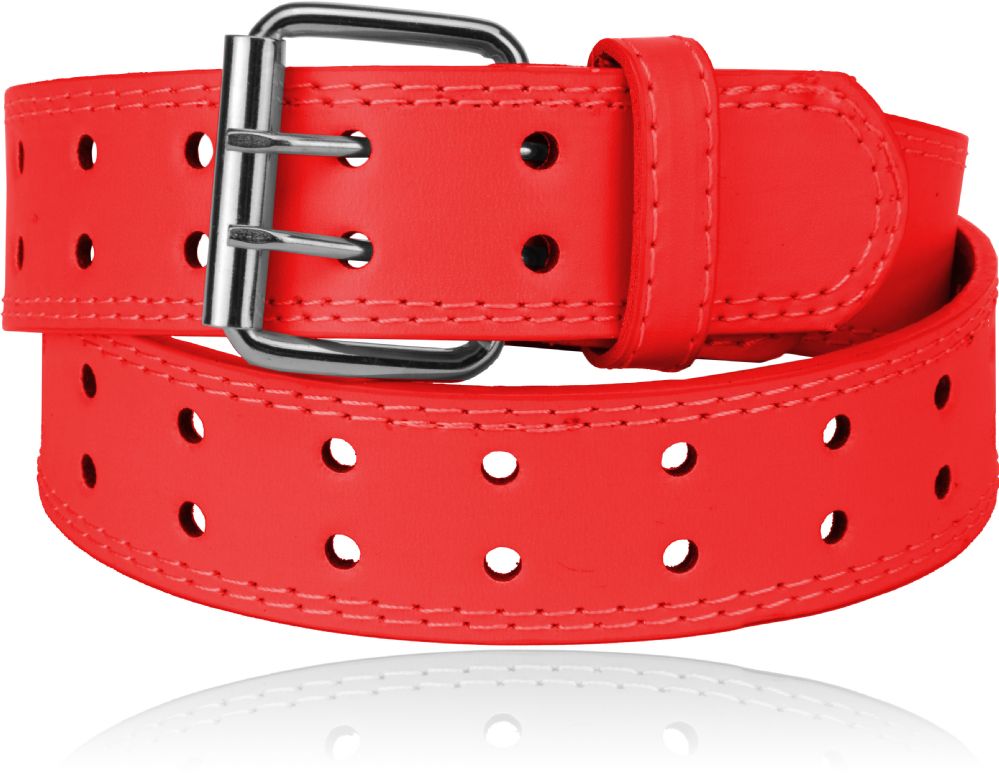 24 Wholesale Unisex Casual Belts Color Red