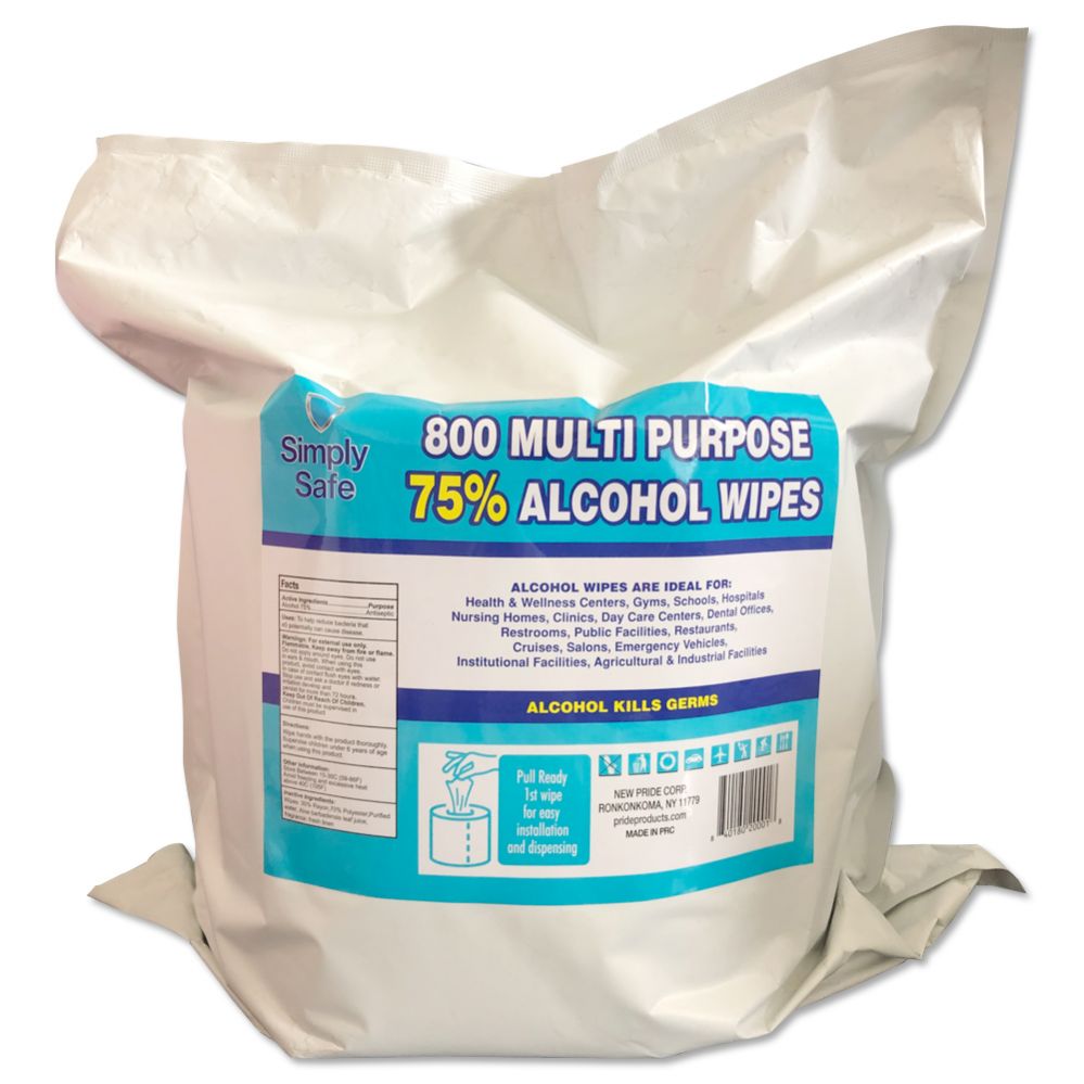 4 Pieces of Simply Soft Alcohol Wipe 800 Count