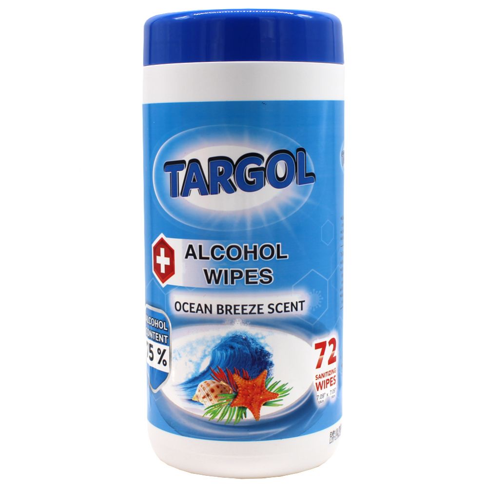 24 Pieces of Targol Alcohol Wipes 72 Count Ocean Scent