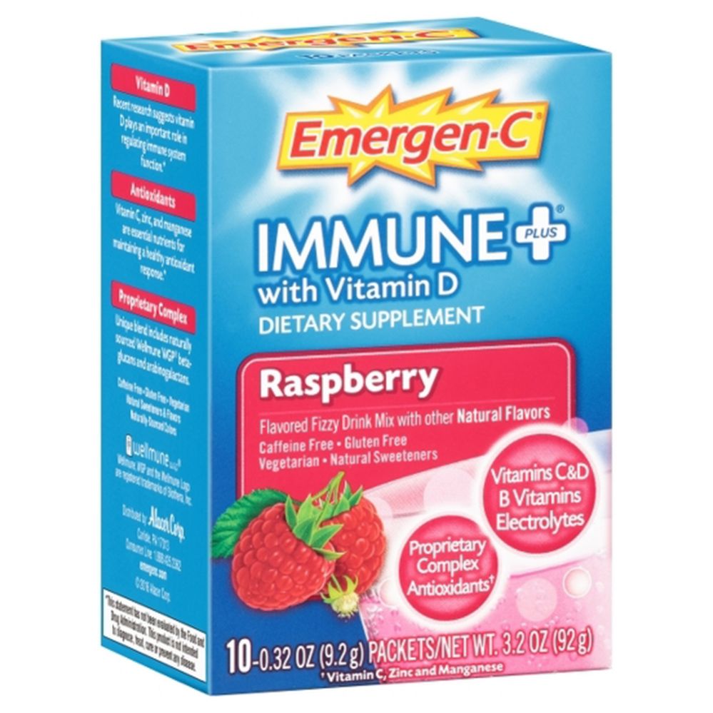 6 Pieces of Emergen C Vitamin C 10 Count Immune Raspberry