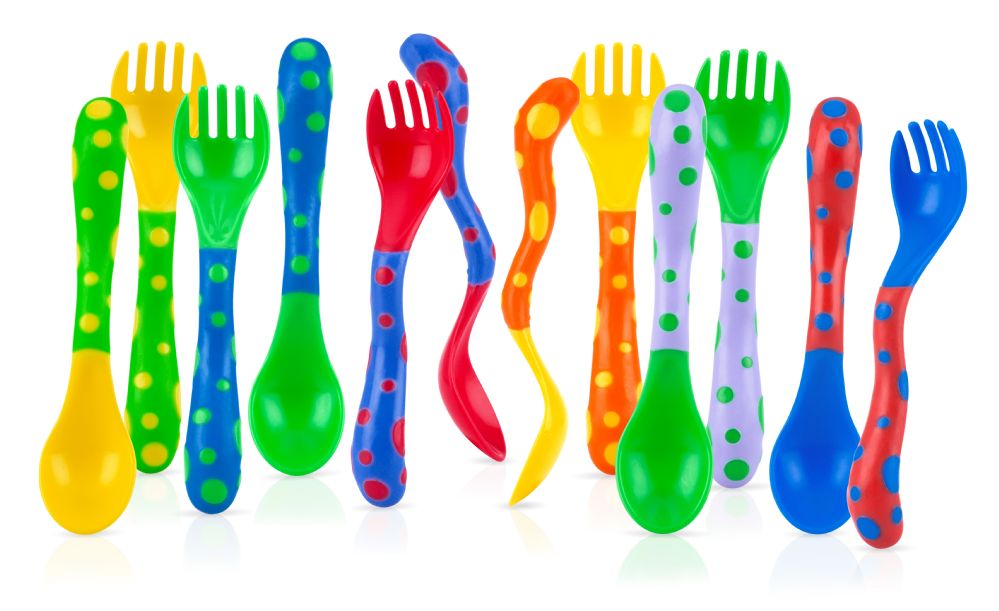 72 pieces of Nuby Fun Feeding Spoon And Fork Set (4-Pk)