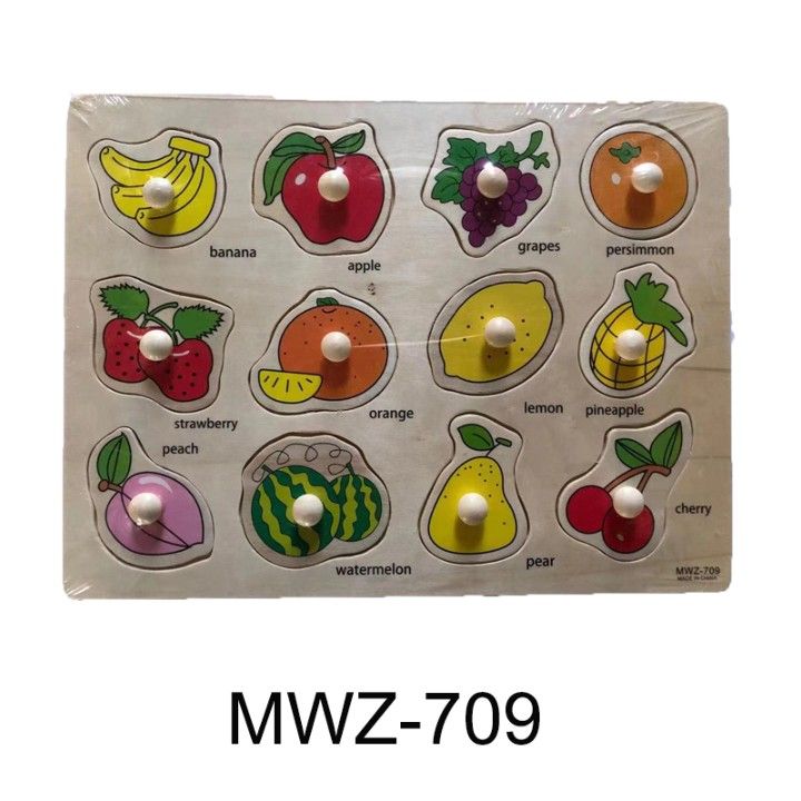 24 Wholesale Educational Wooden Puzzle Block(fruit)