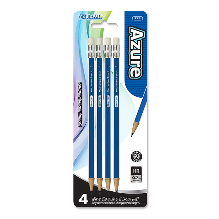 24 pieces of Azure 0.7 Mm Mechanical Pencil (4/pack)