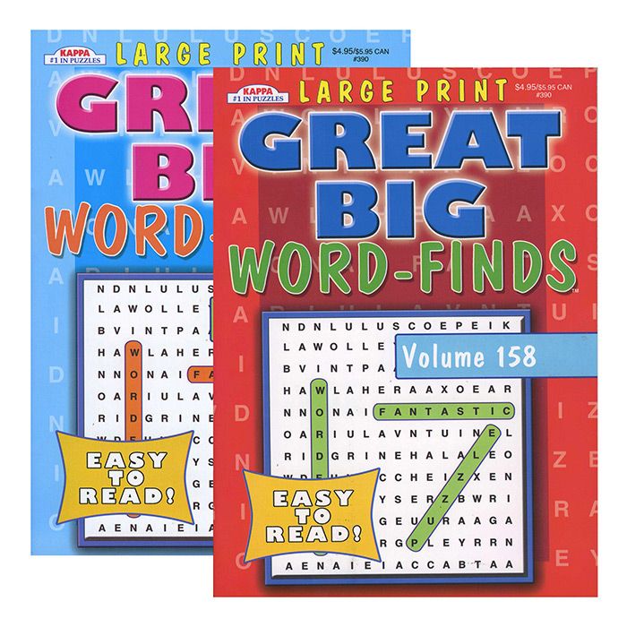 48 Pieces of Kappa Large Print Great Big Word Finds Puzzle Book