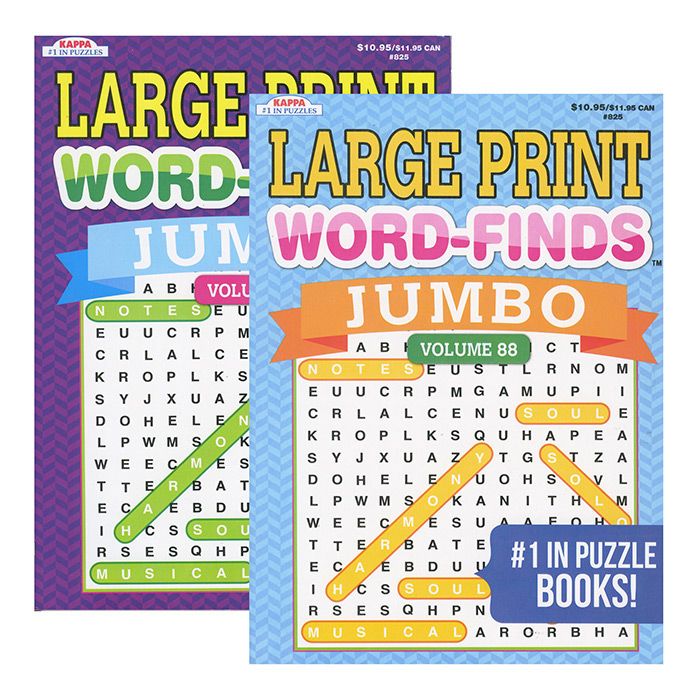 48 Pieces of Kappa Jumbo Large Print Word Finds Puzzle Book