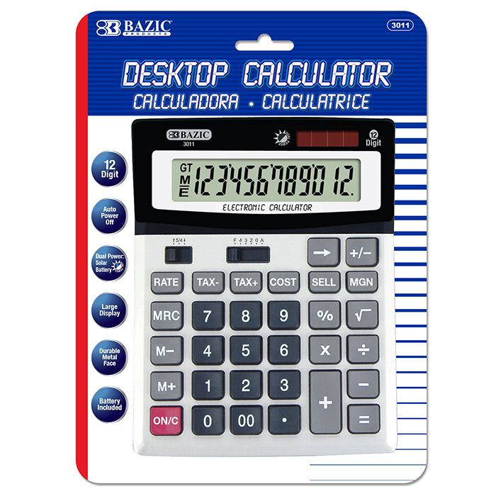 12 pieces of 12-Digit Desktop Calculator W/ Profit Calculation & Tax Functions