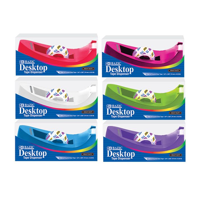 1 Core Desktop Tape Dispenser w/ (3) 3/4 x 600 Tape Refill