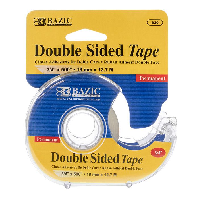 24 Wholesale 3/4 X 500 Double Sided Permanent Tape W/ Dispenser