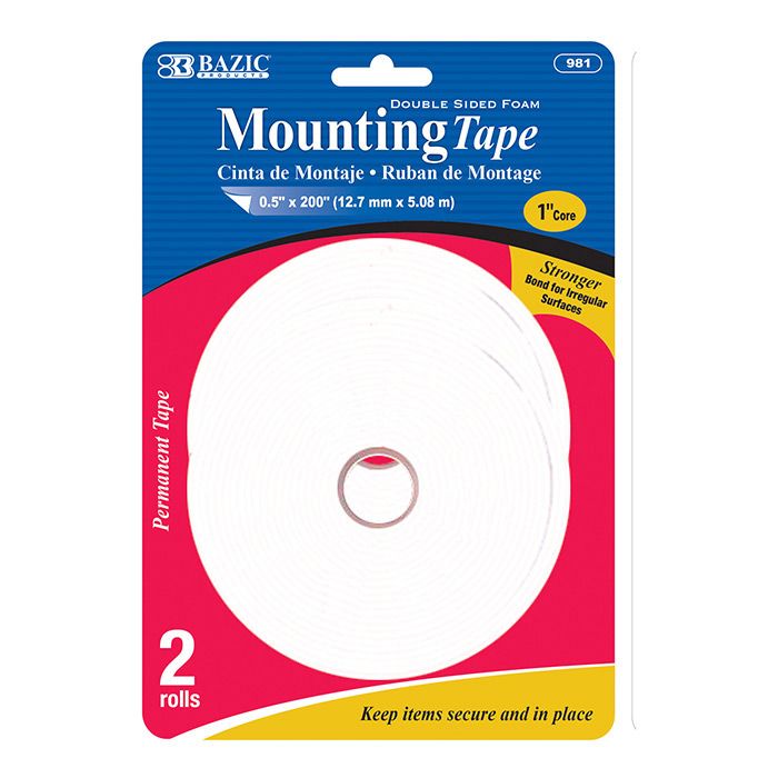 24 pieces of 0.5" X 200" Double Sided Foam Mounting Tape (2/pack)