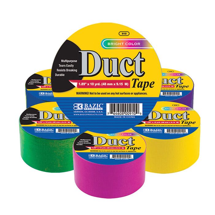 36 pieces of 1.88" X 10 Yard Assorted Fluorescent Colored Duct Tape