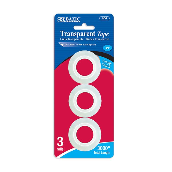 24 pieces of 3/4" X 1000" Transparent Tape Refill (3/pack)