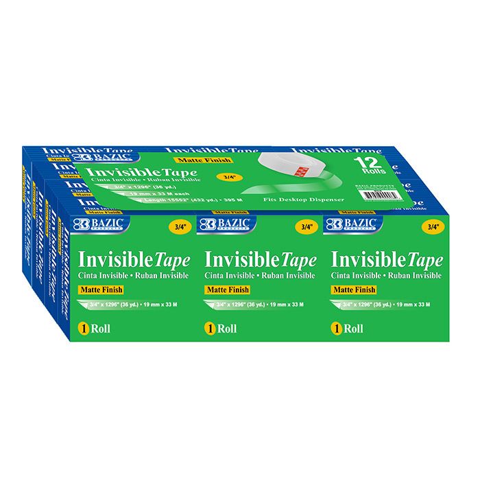 12 pieces of 3/4" X 1296" Invisible Tape Refill (12/pack)