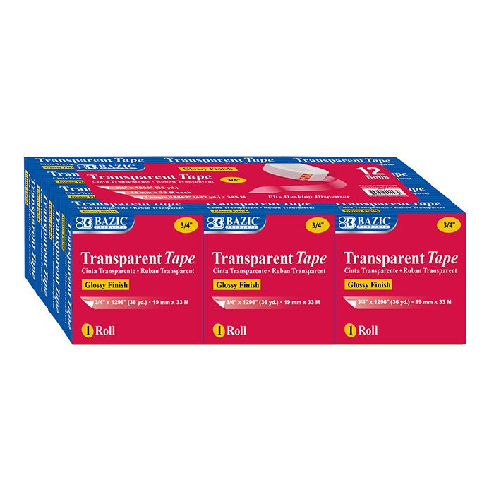 12 pieces of 3/4" X 1296" Transparent Tape Refill (12/pack)