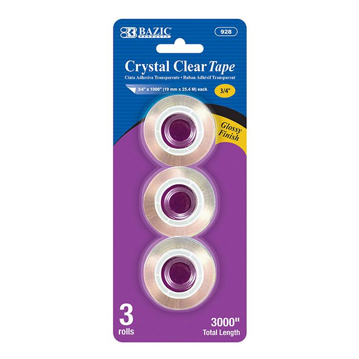 24 pieces of 3/4" X 1000" Crystal Clear Tape Refill (3/pack)