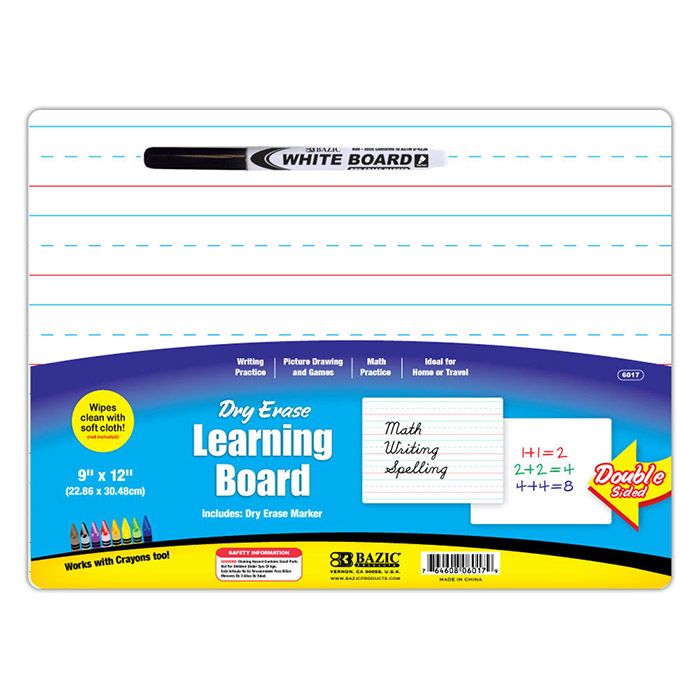 24 pieces of 9" X 12" Double Sided Dry Erase Learning Board W/ Marker