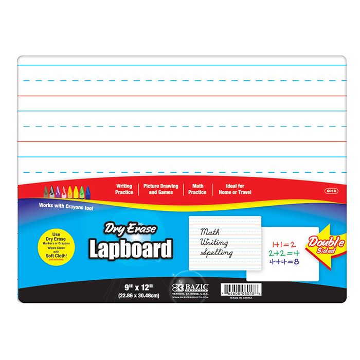 24 pieces of 9" X 12" Double Sided Dry Erase Lap Board