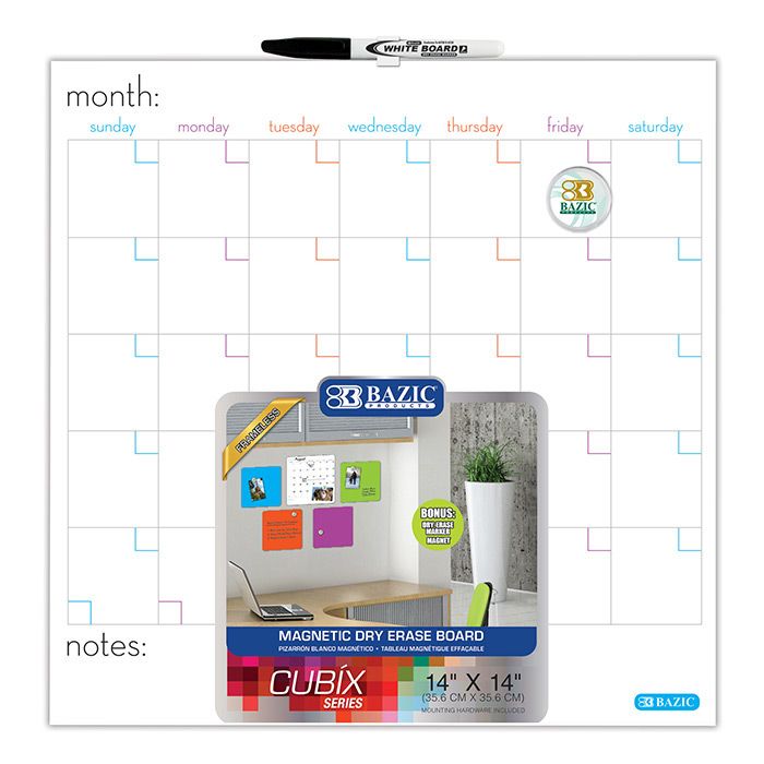 12 pieces of 14" X 14" Magnetic Dry Erase Calendar Tile