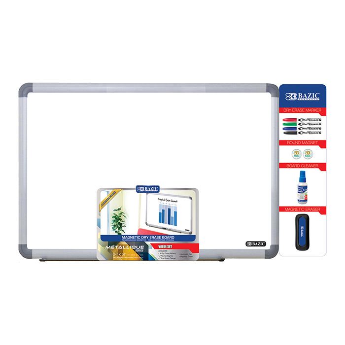 4 pieces of 24" X 36" Aluminum Frame Magnetic Dry Erase Board Value Pack
