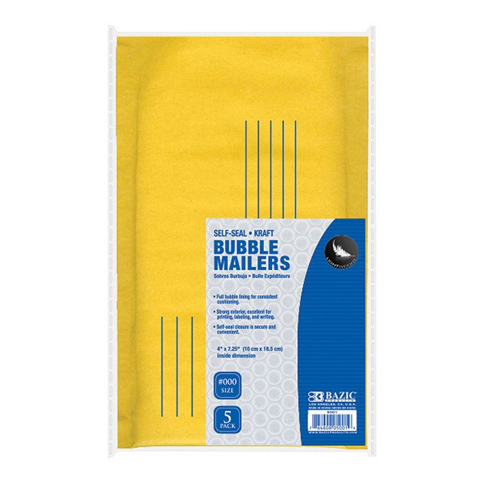24 pieces of 4" X 7.25" (#000) SelF-Seal Bubble Mailers (5/pack)