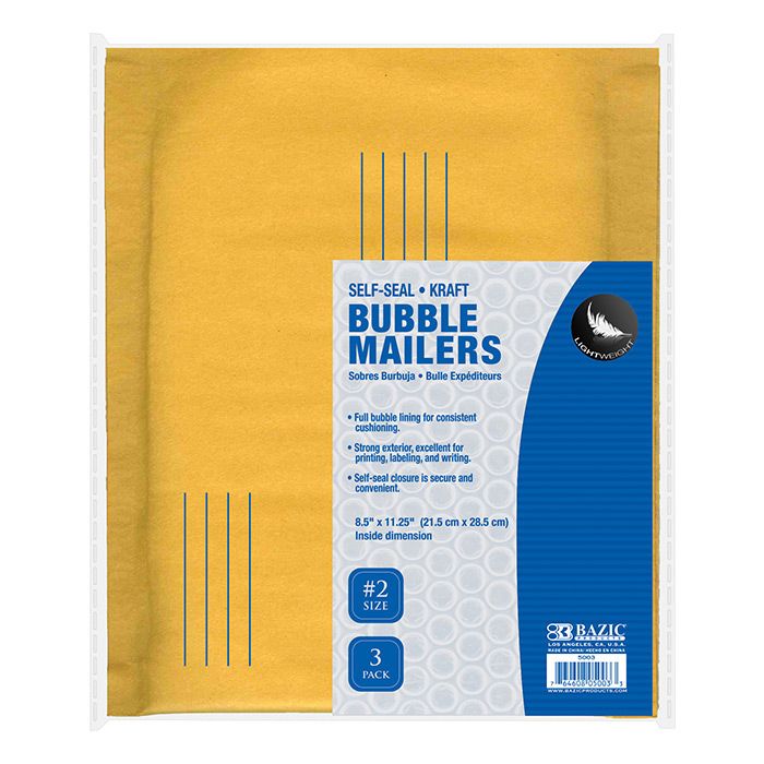 24 pieces of 8.5" X 11.25" (#2) SelF-Seal Bubble Mailers (3/pack)