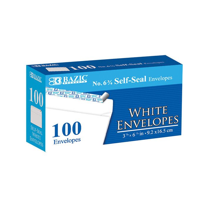 24 pieces of #6 3/4 SelF-Seal White Envelopes (100/pack)