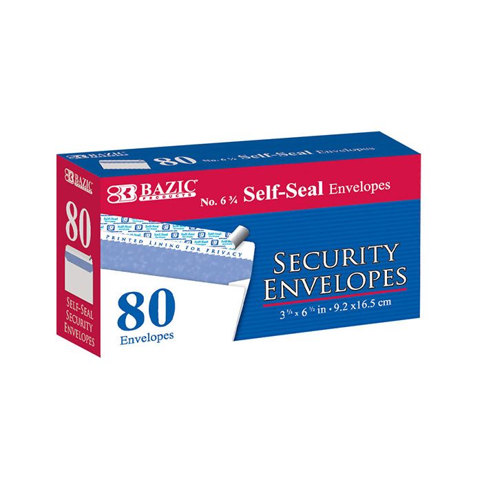 24 pieces of #6 3/4 SelF-Seal Security Envelopes (80/pack)