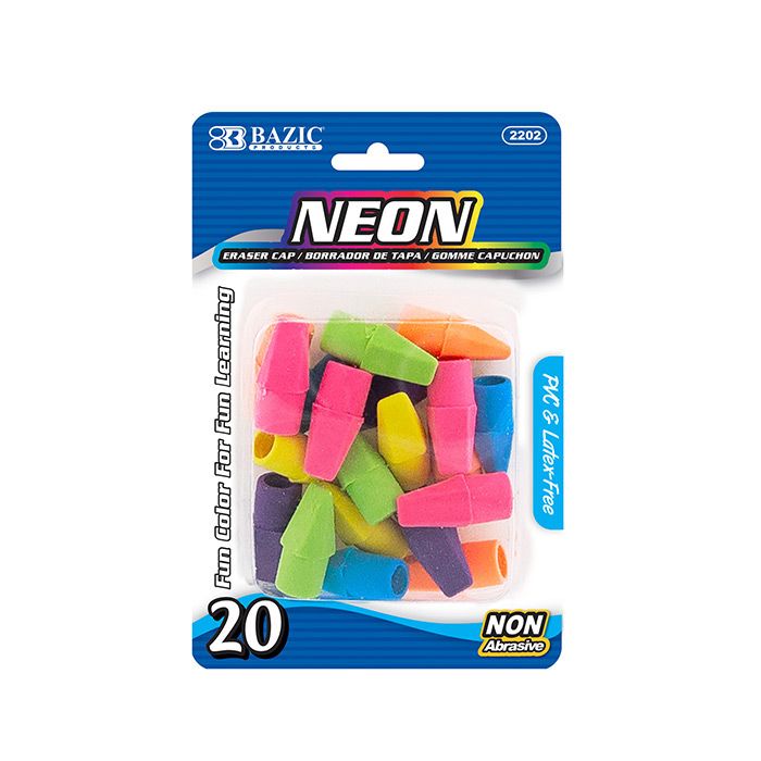 24 Wholesale Neon Eraser Top (20/pack)