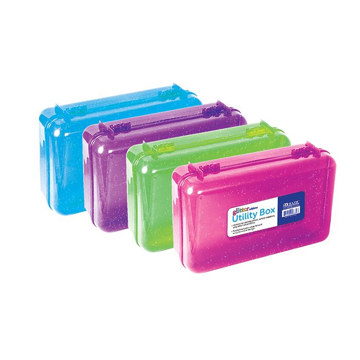24 Wholesale Glitter Bright Color Multipurpose Utility Box