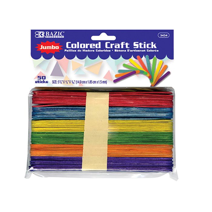 24 pieces of Jumbo Colored Craft Stick (50/pack)