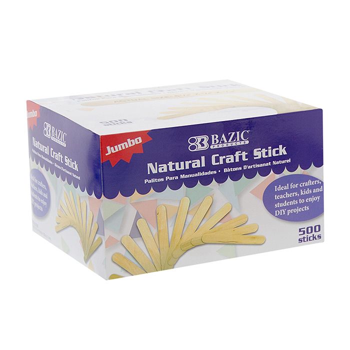Wholesale Natural Craft Sticks - Jumbo, 500 Pack - DollarDays