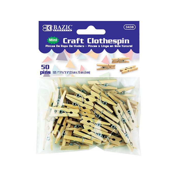 24 pieces of Mini Natural Clothes Pin (50/pack)