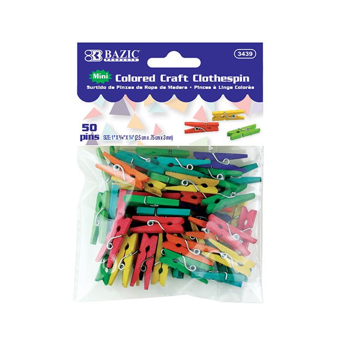 24 pieces of Mini Colored Clothes Pin (50/pack)
