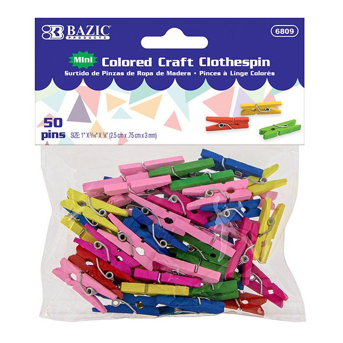 24 pieces of Mini Colored Clothes Pin (50/pack)
