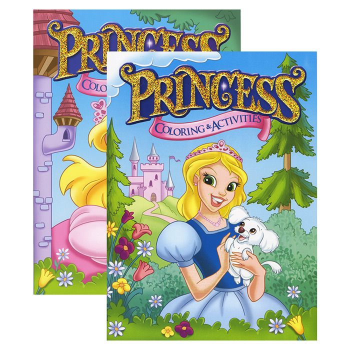 48 Wholesale Princess Foil & Embossed Coloring & Activity Book